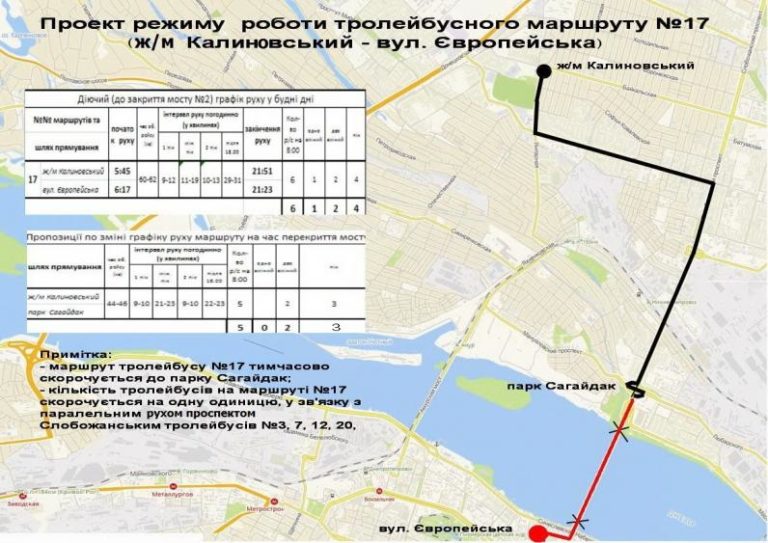 Новые маршруты троллейбусов, которые ходили через Новый мост