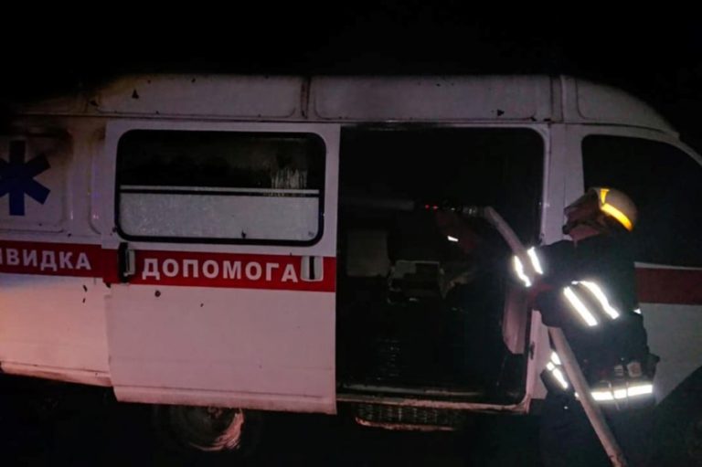 На Днепропетровщине  на ходу загорелась  скорая помощь